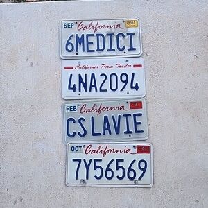 California License Plates Set